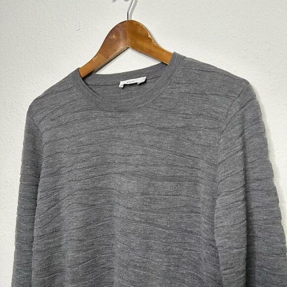 A.L.C Gray Pullover 100% Merino Wool Long Sleeve Textured Sweater Women’s Size M - Picture 2 of 13